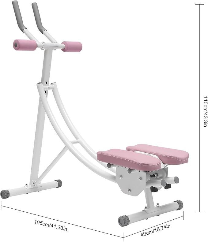 Ab Machine,Portable Core Abs Exercise Machine With LED Display And 6 Silent Rollers,3-Level Adjustment,Adjustable Ab Trainer Machine,For Abs Workout At Home Gym,Ab Machine For Home, Gyms,Etc