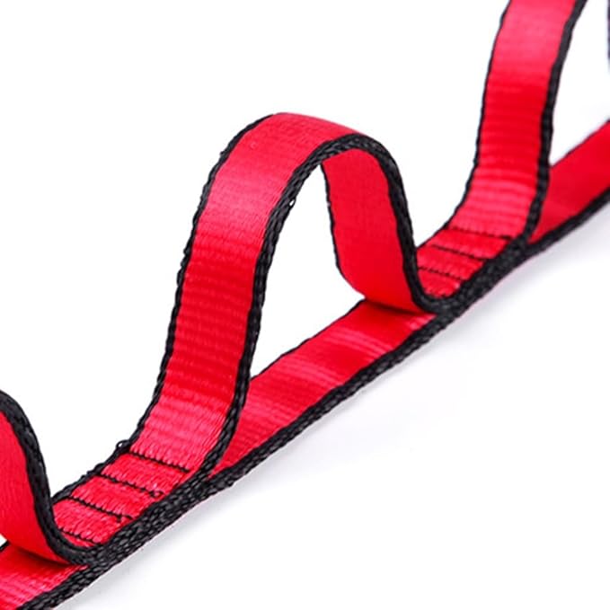9 Rings Pilates Extension Strap Adjustable 110cm Long Heavy Duty Climbing Strap Pilates Stretching Strap