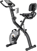 ATIVAFIT Exercise Bike Foldable Fitness Bike Magnetic Foldable Indoor Cycling Bike 3-In-1 Foldable Exercise Bike for Home Use with Resistance Bands Home Workout Exercise Equipment