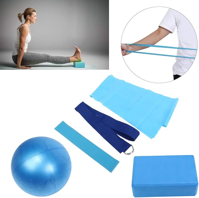 Yoga Beginners Kit Yoga Fitness Set Yoga Blocks Yoga Strap Belt Yoga Ball Towel Yoga Sets Yoga Accessories Kit for Beginners Yoga Starter for Home Workout Gym Women