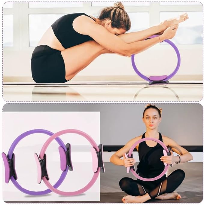 21 Pcs Pilates Ring Circle Set for Women, Includes 9.8 in Ball Yoga, Ring Stretching, Strap Bands, Non Slip Socks, Back Bags for Workout, Commonly Used for Yoga, Pilates, Stretching, Fitness
