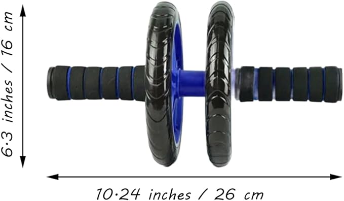Abdominal Roller Wheels Ab Trainer with Knee Pad Core Workout Exercise Muscle Fitness Equipment Men Women for Home Office Gym Outdoors (Blue And Black)