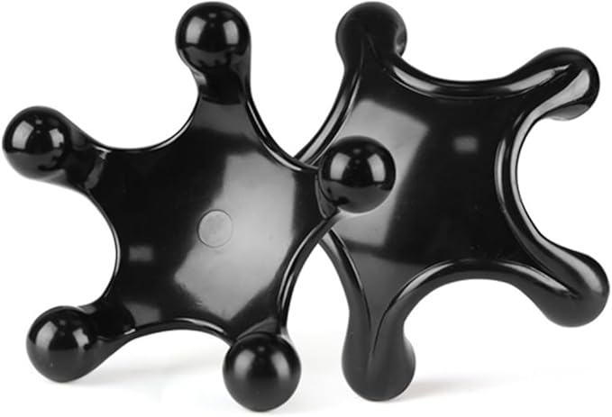 Trigger Point Massage Tools, 2 PCS 5 Legged Manual Full Body Massagers, Deep Muscle Tissue Massager, Handheld Palm Pressure Point Massage Tool, for Neck Shoulder Back Muscle Pain Relief (Black)