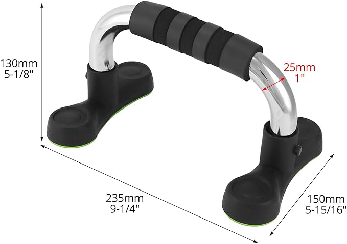 QWORK Steel Push Up Handles for Floor, Portable Push Up Stands with Non-Slip Grip, Angled Incline