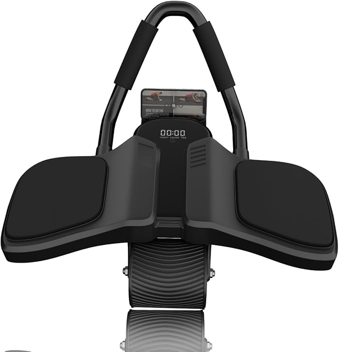 2026 First Ever Calorie Counting Ab Roller High-Performance Abdominal Exercise Machine with Automatic Rebound, Multi-layered Anti-Slip Design & Versatile Exercise Bands