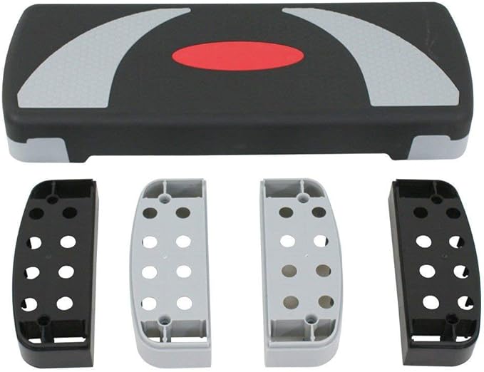HomGarden 31'' Adjustable Workout Aerobic Stepper in Fitness & Exercise Step Platform 4" - 6" - 8" Platform Trainer Stepper w/Risers for Home Gym