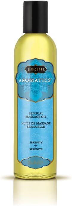 KAMA SUTRA Aromatics Massage Oil Serenity – 2 fl oz Rich Blend of Natural Essential Oils - Marjoram, Geranium and Lavender - Date Night Couples Full Body Massage Oil for Daily Use Body Care