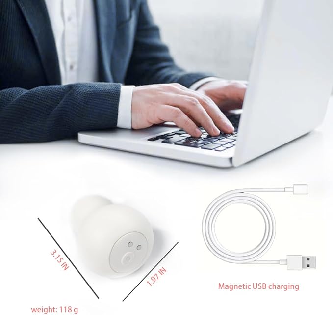 Multifunctional Ultra Soft Squeeze Personal Electric Massager with Vibrating Physic Therapy Massage Ball, Finger Massager for Hand Exercisers Fidget & Relaxtion(White)