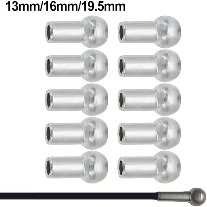 10Pcs Gym Pulley Machine Cable Ball Terminals Wire Rope Stopper Parts 5Mm 6Mm Diameter Metal Fitness Equipment Accessories Replacement For Home Gym Systems(8 * 3.5 * 13mm)