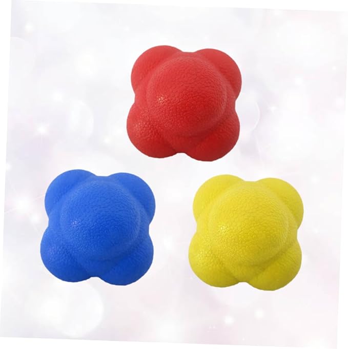 SUPVOX 3pcs Sided Reaction Ball Reflex Training Balls for Fitness Sports Boys and Girls Bounce for Reflexes Agility Hand-Eye Coordination