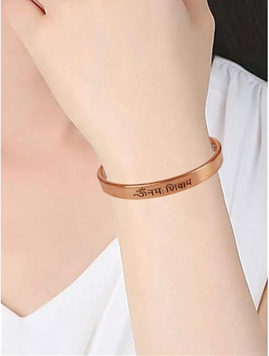 Copper Bracelet Tibetan Style. Hand Forged with Solid and High Gauge Copper for Women Men. Hindu Spiritual Message