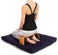 Portable Kneeling Meditation Bench with Foldable Legs, Perfect Kneeling Stool Ergonomic Bamboo Yoga Bench for Extended Practice (18" W x 7.5”L) with Carrying Bag