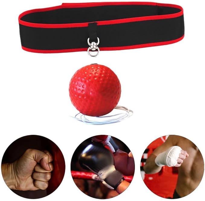 Boxing Reflex Ball Headband Adjustable Headband Boxing Gear Reflex Ball on String with Headband for Fitness MMA Kids Adults
