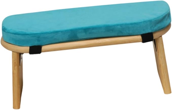 Meditation Bench Prayer Bench Removable Ergonomic Foldable Bamboo Kneeling Stool Stool for Office Bedroom Tea Ceremony(Blue)