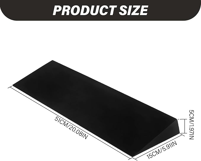 Squat Wedge 20x6x2 Inch Heavy Duty & Non-Slip EVA Squat Wedge Block Multi-Purpose Slant Board Block Workout for Squats Slant Board Calf Stretcher Yoga.