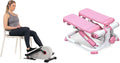 Sunny Health & Fitness Exercise Stepping Machine, Portable Mini Stair Stepper for Home or Office Workouts + Magnetic Under Desk Elliptical Peddler, Portable Mini with Resistance, LCD Monitor