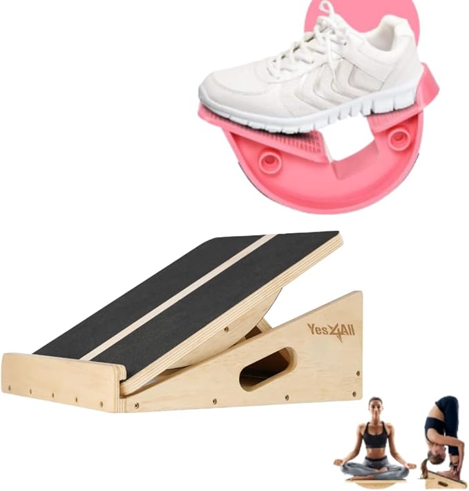 Yes4All 2-in-1 Professional Wooden Balance Board + Foot Rocker Pink