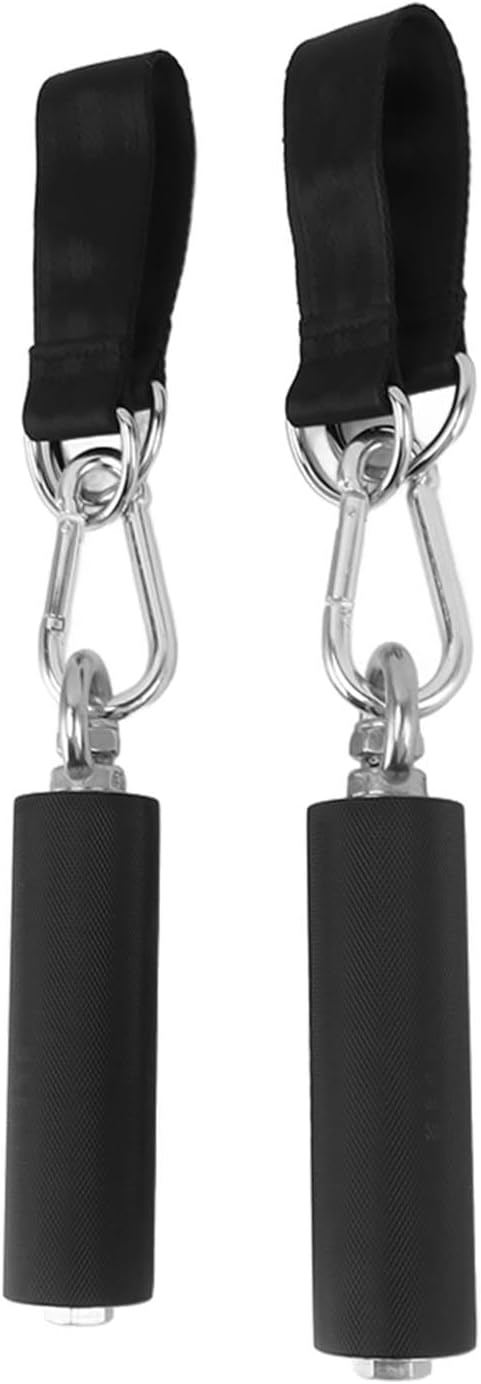 ZJchao 1Pair Pull Up Bar Handle Cable Attachment TPR Rubber Coated Grip Anti Slip Straight Gym Equipment for Weightlifting Exercise with Comfortable Handles for Strength Training