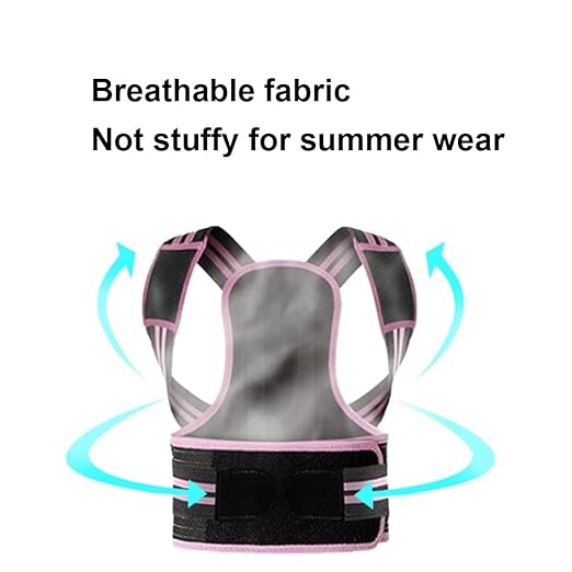 Children's Hunchback Corrector, Posture Corrector For Posture, Shoulder, Cervical Spondylosis, Scoliosis Back Support Frame For Students And Adolescents(Pink,Large)