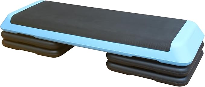 Aerobic Step Platform 30" × 14" Height Adjustable Workout Step for Fitness Strength Training with Risers Exercise Platform for Home Gym