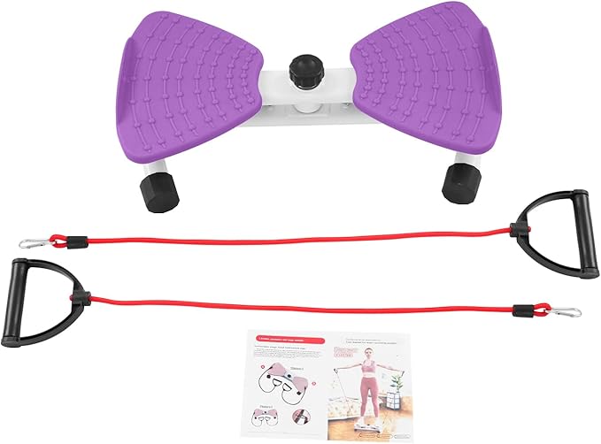 Waist Twister Ab Machine, 260 lbs Capacity Exercise Twist Board with Resistance Bands, Home Gym Equipment for Women/Men