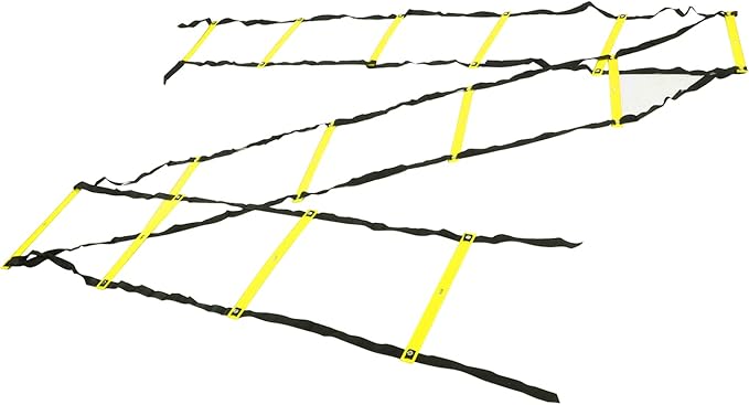 7M 14 Rung Agility Speed Ladder Stairs, Adjustable Training Ladder for Soccer Football Fitness, Non - Slip PP Agility Ladder with Angle Markers for Athletes and Coaches