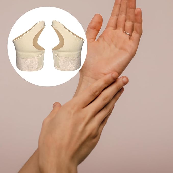 POPETPOP 2pcs Breathable Adjustable Wrist Brace and Thumb Support, Elastic Skin-Color Wrist Protector for Gym Workout and Weightlifting, Reusable Fitness Joint Wraps