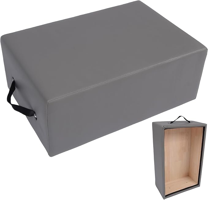Pilates Box for Reformer, Home Studio Pilates Reformers Box with Handle, Solid Wood Reformer Step Boxes for Beginners & Advanced Users