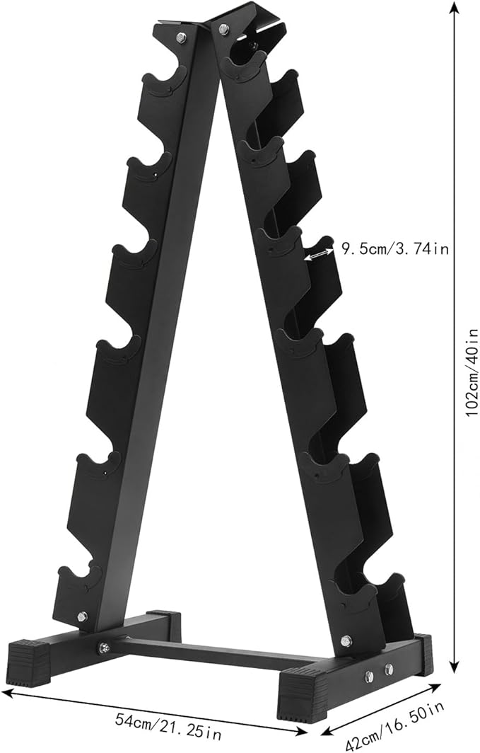 6-Tier Dumbbell Weight Rack - A-Frame Design - Home Gym Storage Racks - Strength Training Dumbbell Rack Stand Only - 40" H - 660 lbs Weight Capacity