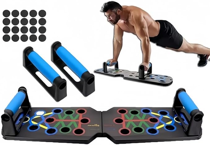 28 in 1 Push Up Board, Foldable Multi-Functional Pushup Stands System, Professional Floor Chest Muscle Training Equipment Home Gym for Men and Women, Gift for Fitness Enthusiasts