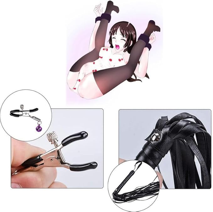 Fashion 12 Piece Nylon Pilates Training Set, Fun Wrist and Hip Exercise Equipment Cosplay Accessories [Black], Couple Gift