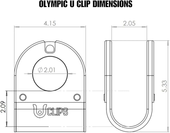 Home Gym U Clip - Bar to Landmine Adapter, Belt Squat and T-bar Row Attachment, Dip Belt Hook, Dumbbell to Barbell Converter, Versatile Fitness Accessory (Olympic)