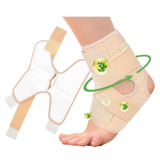 Castor Oil Pack Wrap For Foot Ankle Wrap Foot Wrap For Plantar Fasciitis Relief Foot Pain Relief,Adjustable Breathable Compression Ankle Support,Beige,Size L,Castor Oil Not Included,1 Per Pack