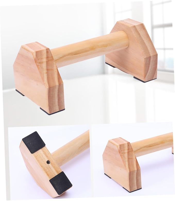 BESTonZON Solid Wood Push-up Bracket Handstand Bars Muscle Training Device, 1 Pair Pushup Frame for Home Fitness Strength Training and Calisthenics