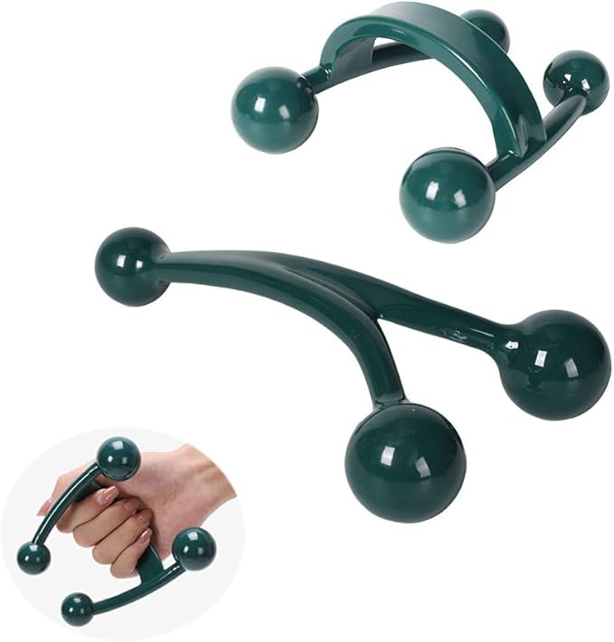 2 Pack Full Body Massager Portable Handheld Back Massager with 4 Legged Trigger Point Massage Tool for Back and Neck Massaging Muscle Knots Shoulder Relaxation Deep Tissue Pain Relief