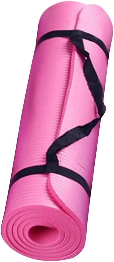 Yoga Mat, 70x23 Inches High Density Non-Slip Anti-Tear Extra Thick Fitness Mat with Carrying Strap,Soft Black Hot Yoga Mat for Stretching,Pilates,Home Workout,Gym,Fitness,Exercise