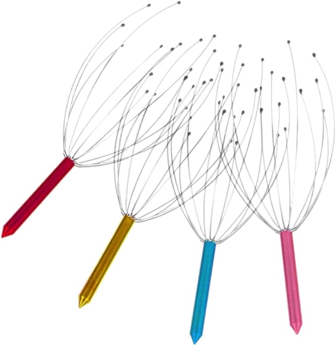 Healifty 2sets Hair Scalp Scalp Massage Comb for Hair Head Stainless Steel Scratcher Set 4pcs*2 Random Color