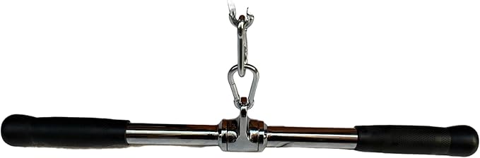 qibylift Barbell Multi-Exerciser Cable Attachment For Cable Machines, Lat Pull Down Bar Cable Machine Attachments, Tricep Press Down Bar, Revolving Straight Curl Pulldown Bar with Rotating & Rubber Handle Grips