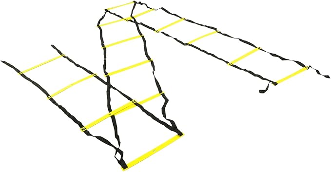 7M 14 Rung Agility Speed Ladder Stairs, Adjustable Training Ladder for Soccer Football Fitness, Non - Slip PP Agility Ladder with Angle Markers for Athletes and Coaches
