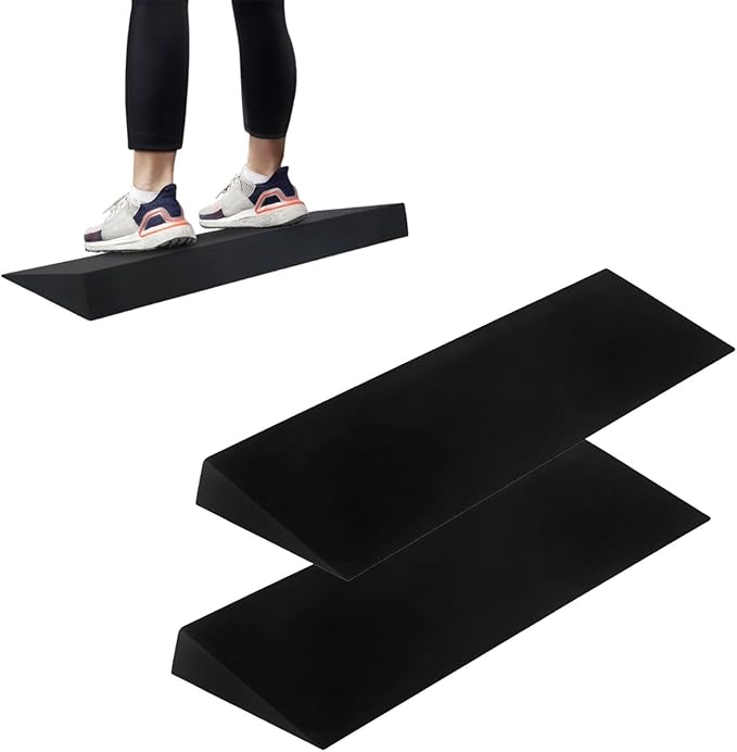 Squat Wedge Block, 2 Pack Lightweight Eva Non-Slip Slanting Yoga Pilates Wedge, Adjustable Squat Footrest Tilt Plate, Portable Lacing Board for Calf Stretches Weightlifting Recovery Training