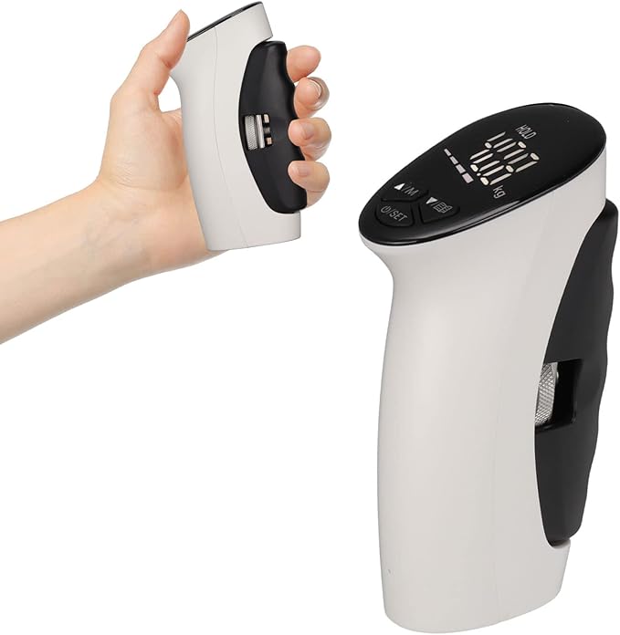 Hand Dynamometer Grip Strength Trainer, Electronic Hand Grip Strength Tester, LED Display Adjustable Grip Distance Digital Hand Grip Strength Dynamometer for Sport Home School