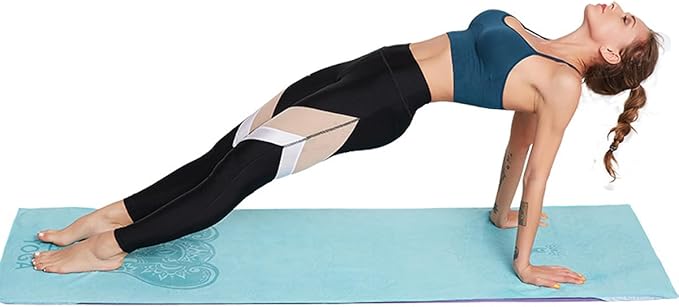 Non-Slip Yoga Towel - Superfiber Yoga Towel, hot Yoga Towel, Moisture Absorption, Sweat Absorption, for in Yoga, Pilates, hot Yoga Easy Travel. Size 25.5"x73" (1Pcs), P Colour