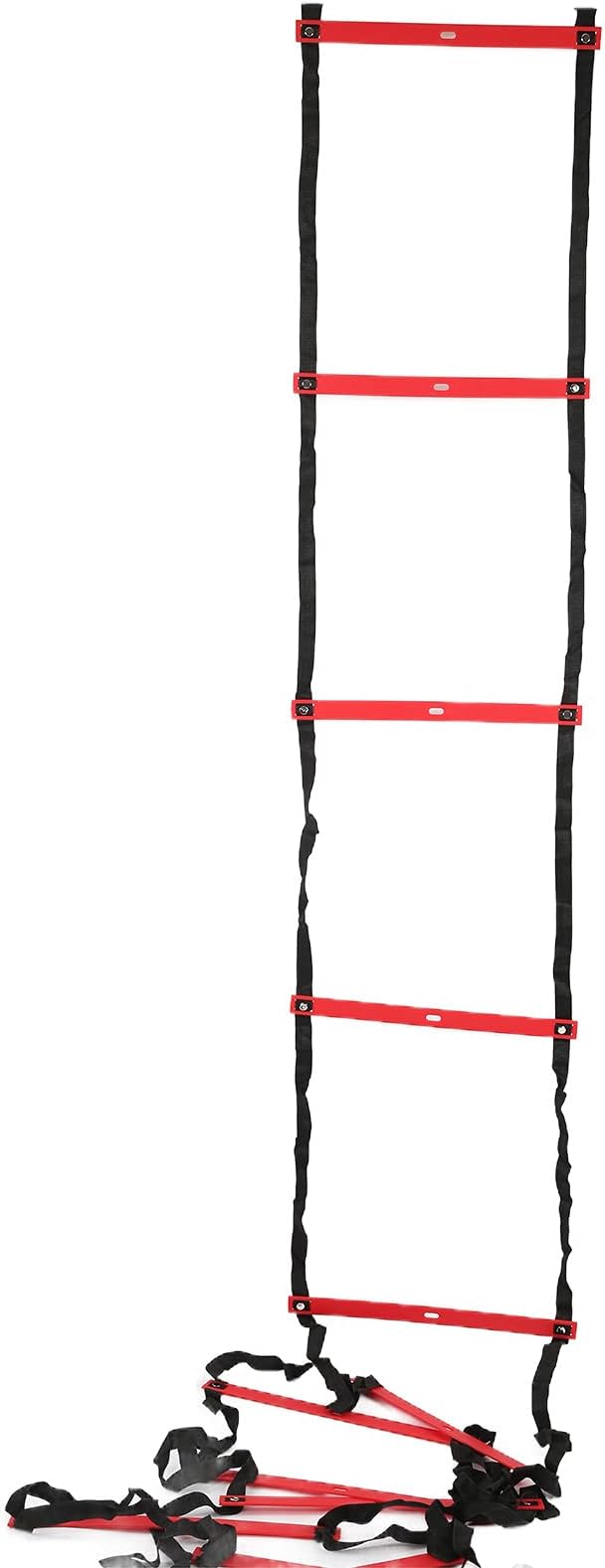 Fixed Agility Ladder for Football Training, Speed Rope Ladder with 12 Rungs, Bright Color Footwork Ladder for Soccer Drills, 6M Durable PP Sports Ladder for Team and