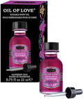 KAMA SUTRA Oil of Love Raspberry Kiss - .75 fl oz - Kissable Warming Body Topping for Oral Foreplay Fun, Delicious Lickable Flavor for Couples, Women, and Men. Water-Based.