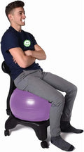 Yoga Ball Chair,Yoga Ball，Exercise Ball, Office Ball Chair with Back & Wheels Stability Exercise Balls for Sitting at Desk Ergonomic Yoga Seat for Adults Pregnancy(Purple)