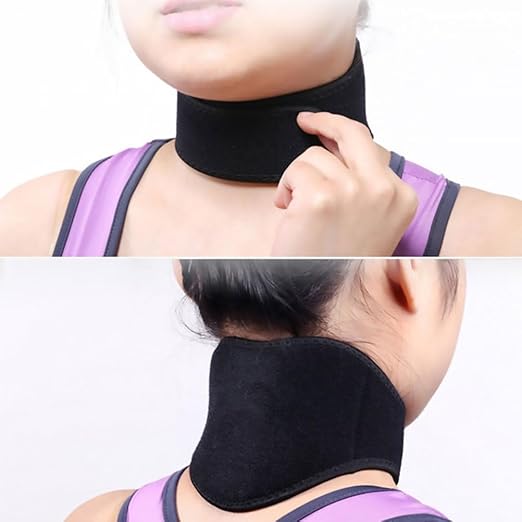 Neck Support Brace Strap: Adjustable Warm Magnetic Collar Self Heating Wrap Tourmaline - Neck Support for Men and Women