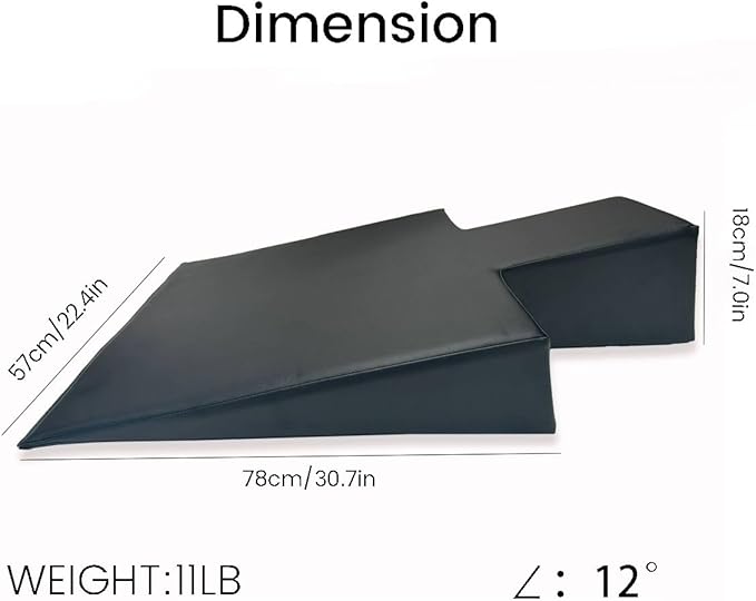 Pilates Wedge, Large Upholstered Wedge for Pilates Refromer, Build Strength and Stability, Pilates Equipment for Home and Studio Use,Black