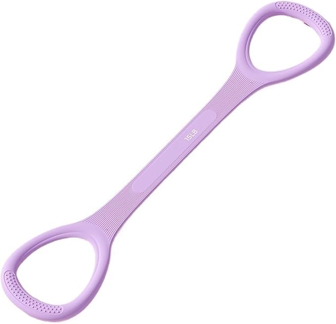 Silicone Figure-8 & Straight Resistance Band for Women - 15-35 Lbs, Yoga Back Stretching Home Workout Band