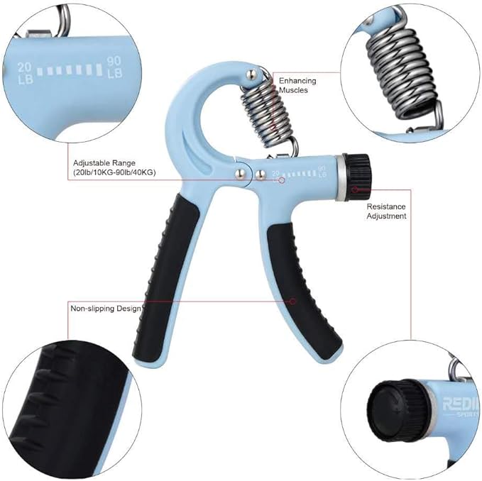 Grip Strength Trainer-2 Pack Hand Grip Strengthener Adjustable Resistance Range 20-90 lbs Non-Slip Hand Grip, Hand Gripper Exerciser, Wrist Strengthener for Forearm Grip Workout