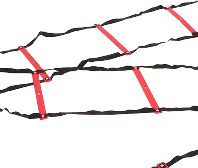 7M 14 Rung Agility Ladder, Fixed Distance PP Material Training Equipment with Angle for Soccer Football Fitness Speed Training